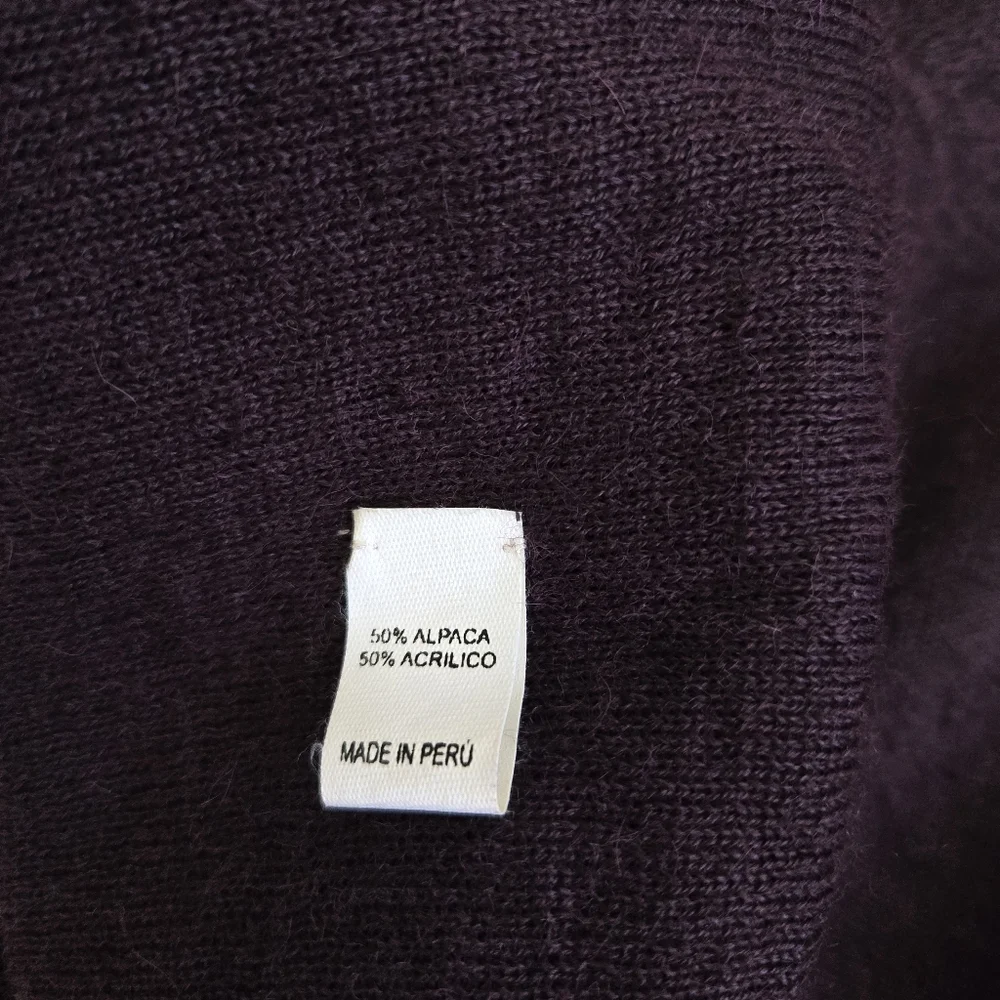 Simply Natural Fantasia Alpaca Blend Open Front Cardigan Shawl Collar Embroidery - Picture 10 of 12